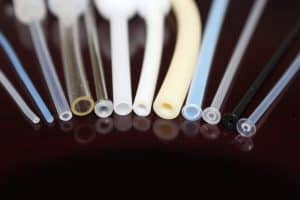 Several Plastic Tubes Made of Various Materials Used in Medical Tubing